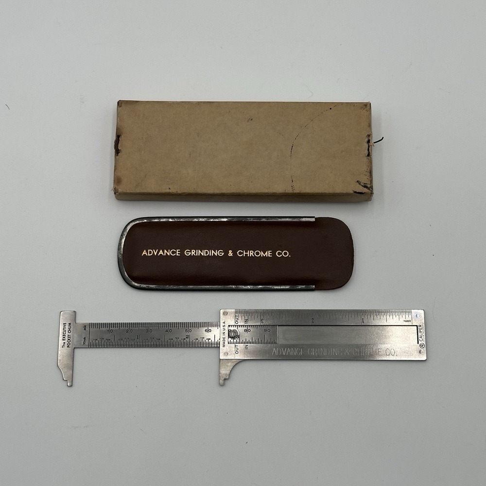 Vintage Executive Pocket Chum Caliper Advance Grinding Chrome Co USA Machinist